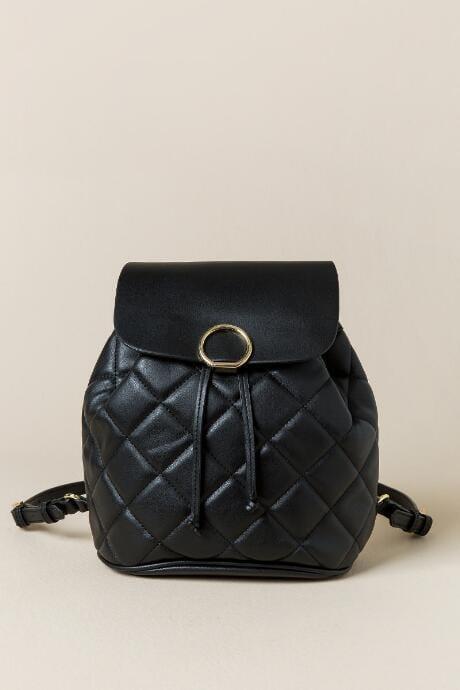 Francesca's Sari Quilted Backpack - Black
