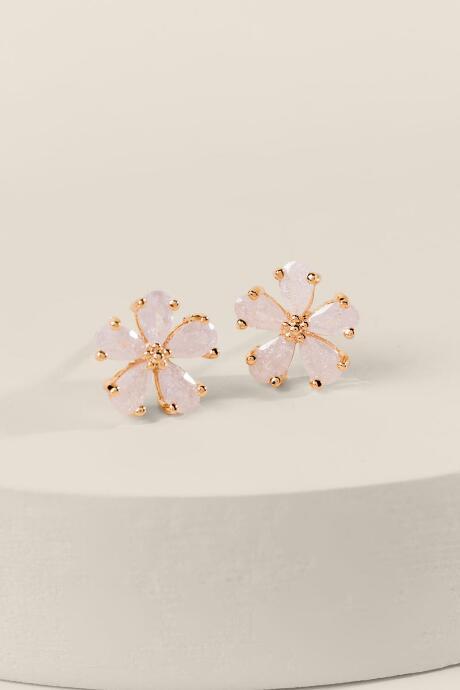 Francesca's Rosaline Flower Stud Earrings - White