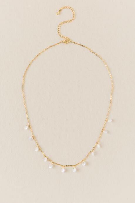 Francesca's Audrey Cubic Zirconia Drops Necklace - White