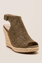 Not Rated Jobina Laser Cut Wedge - Olive