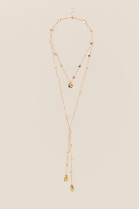 Francesca's Bexley Hammered Coins Layered Necklace - Gold