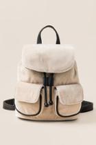 Francesca's Neoma Champagne Velvet Mini Backpack - Crisp Champagne