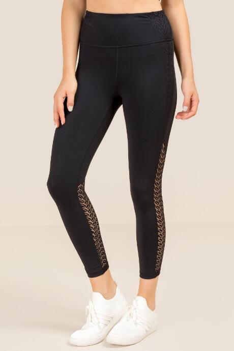 Francesca's Greer Crochet Side Legging - Black