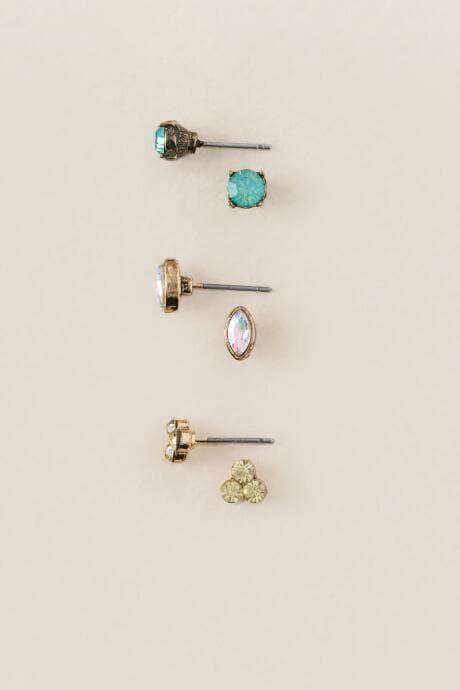 Francesca's Robin Stud Earring Set - Iridescent