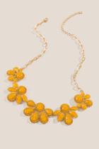 Francesca's Raina Marigold Floral Statement Necklace - Marigold