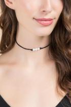 Francesca's Faydell Pearl Choker In Black - Black