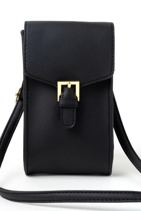 Francesca Inchess Valerie Vertical Buckle Wallet - Black