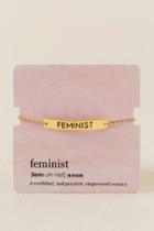 Francesca's Feminist Pull Tie Bracelet - Gold
