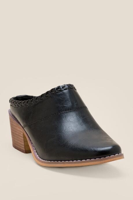 Wanted Jane Braided Trim Mule - Black