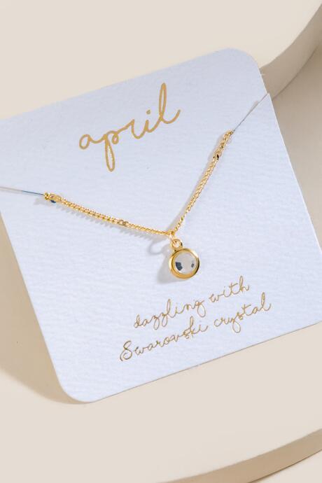 Francesca's April Swarovski Crystal Necklace - Clear