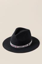 Francescas Nadene Aztec Panama Hat - Black