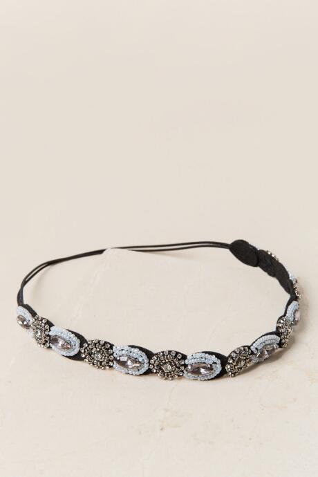 Francesca's Paulette Embellished Headwrap - Gray