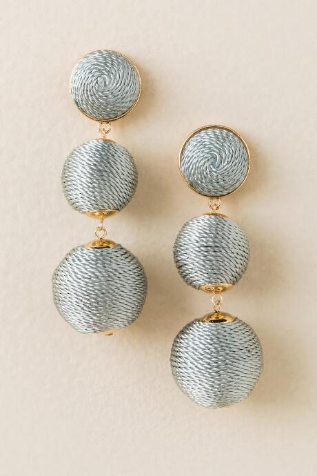 Francesca's Yadira Bauble Ball Linear Drop Earring In Gray - Gray