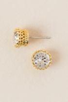 Francesca's Juliana Circle Crown Stud Earring In Crystal - Crystal