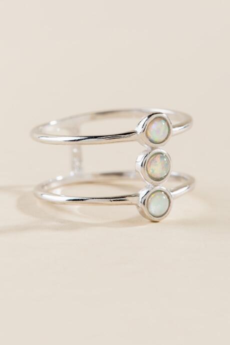 Francesca's Miley Statement Opal Ring - Silver