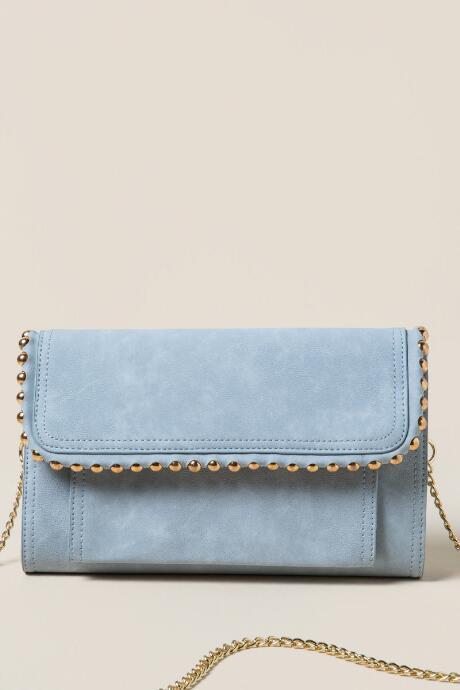 Francesca's Caileigh Beaded Clutch Crossbody - Light Blue
