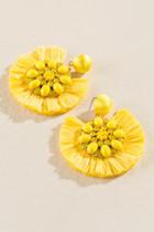 Francesca's Sol Beaded Fan Earrings - Yellow