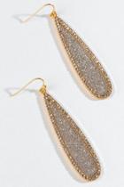 Francesca's Raelynn Glitter Teardrop Earrings In Gold - Gold