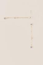 Francesca's Madrina Cubic Zirconia Chain Linear Earring - Gold