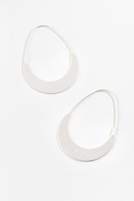 Francesca's Penelope Worn U Bottom Hoops - Silver