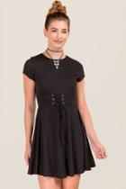 Alya Carah Corset Waist Knit Dress - Black