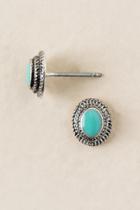 Francesca's Tawny Stone Stud Earring - Turquoise
