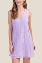 Francesca's Felicity Lace Shift Dress - Lavender