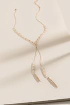 Francesca's Tessa Beaded Y Necklace - Ivory
