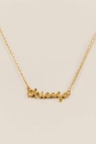Francesca's Chicago Script Necklace In Gold - Gold