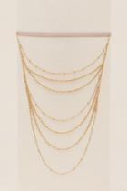 Francesca's Gigi Leather Drape Chain Choker - Beige