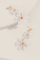 Francesca's Fria Flower Linear Drop Earrings - Ivory