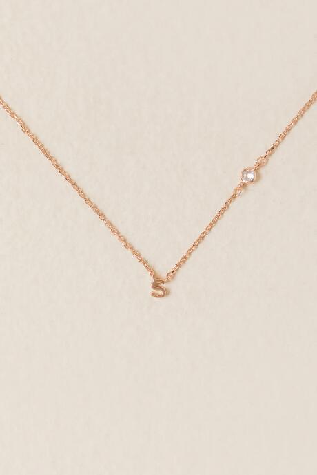 Francesca's S 14k Initial Necklace In Rose Gold - Rose/gold
