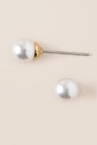 Francesca's Caroline Pearl Ball Stud Earring - White