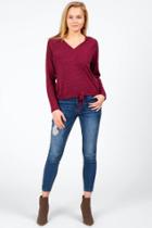 Francesca's Abagail Bottom Tie Top - Burgundy