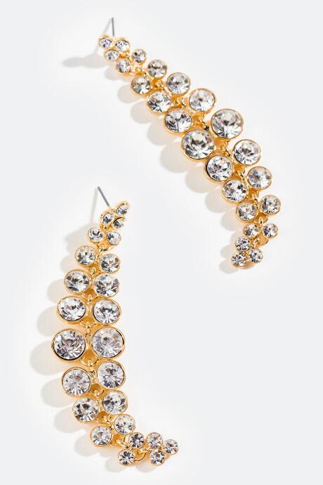 Francesca's Harley Crystal Linear Earrings - Crystal