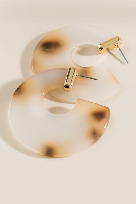 Francesca's Jolene Milky Hoop Earrings - Ivory