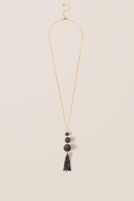Francesca Inchess Ivah Bauble Tassel Pendant - Hematite