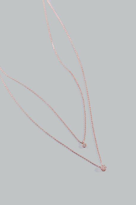 Francesca's Ashlin Layered Pendant Necklace - Rose/gold