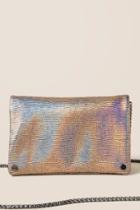 Francesca's Lennon Rose Gold Crossbody Clutch - Rose/gold