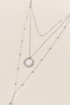 Francesca's Adriana Triple Layer Y Necklace - Silver