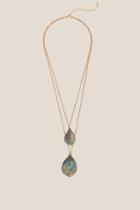 Francesca's Brinlee Layered Marquis Necklace - Turquoise