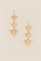 Francesca's Kira Triple Triangle Drop Earring - Gold