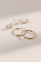 Francesca's Lanai Hoop Earring Set - Crystal