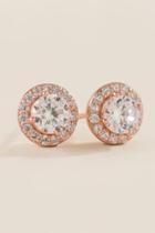 Francesca's Holly Cubic Zirconia Stud Earrings - Rose/gold