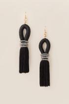 Francesca's Riley Loop Tassel Earring - Black