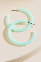 Francesca's Hailey Resin Colored Hoops - Turquoise
