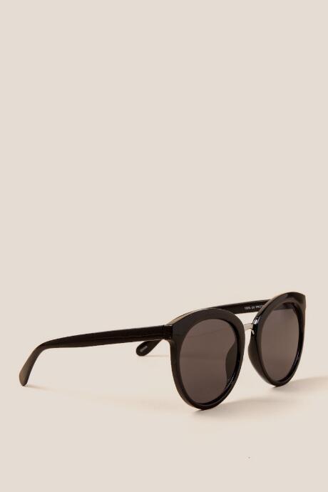 Francesca Inchess Mandy Rounded Cat Eye Sunglasses - Black