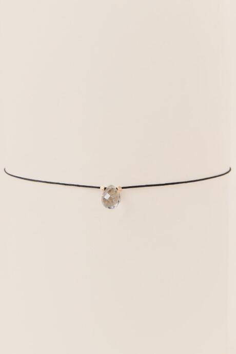 Francesca's Abby Glass Bead Choker - Gray