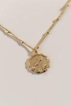 Francesca's Sagittarius Stamped Coin Pendant Necklace - Gold
