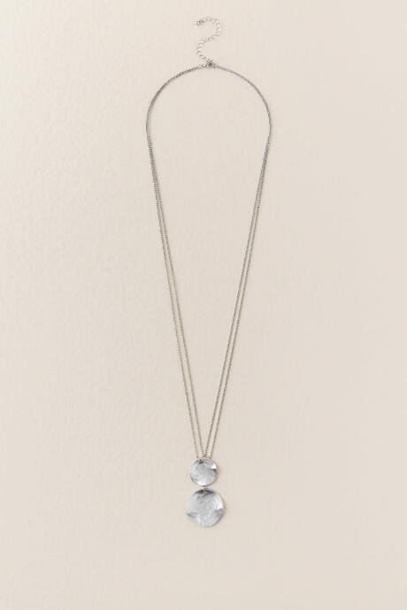 Francesca's Mila Layered Coins Necklace In Silver - Silver